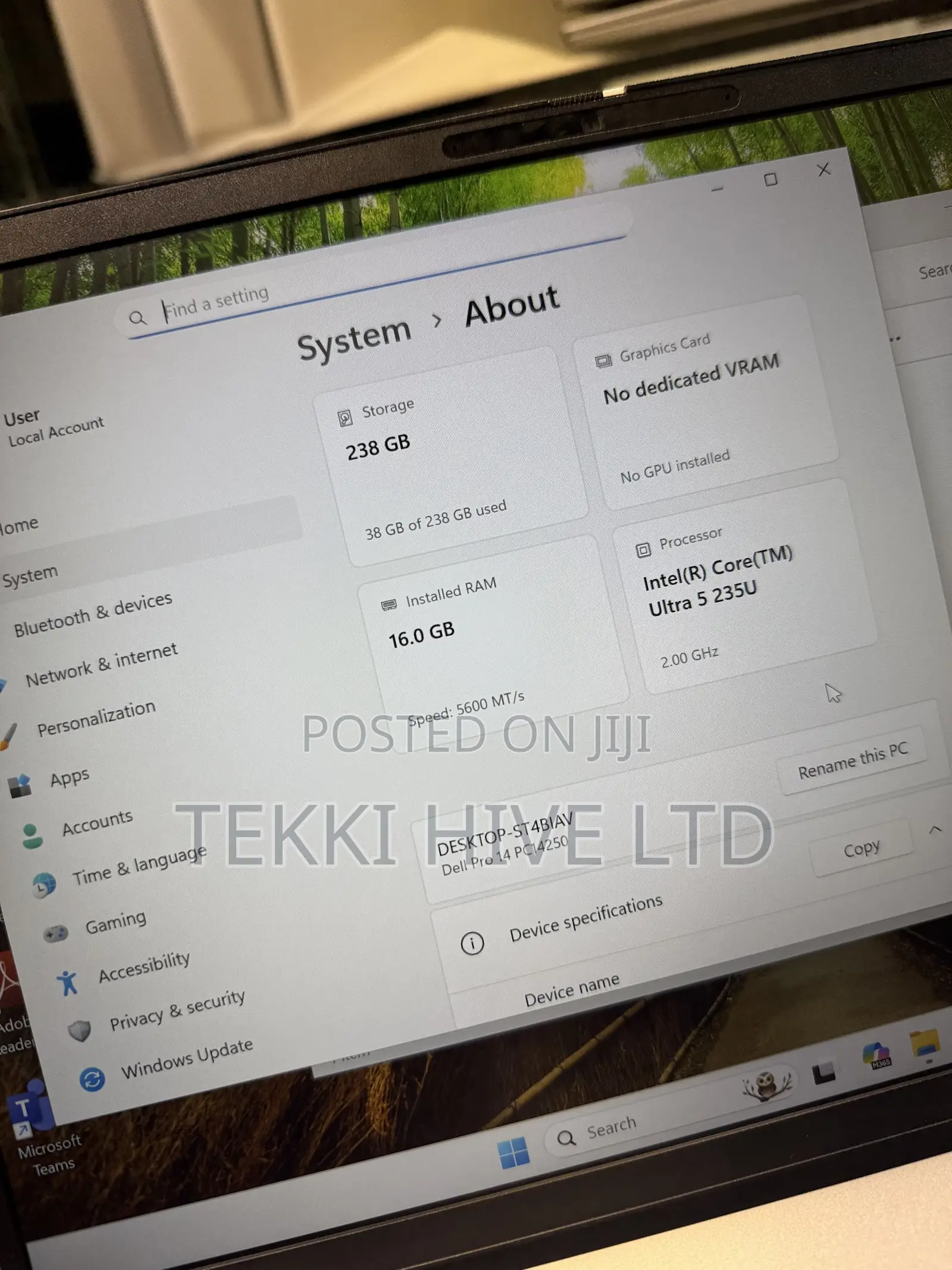 Laptop Dell Pro 14 16GB Intel Core Ultra 5 SSD 256GB
