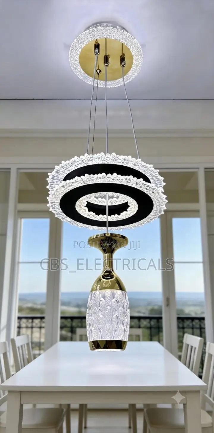 Modern Crystal Ring Wine Glass Pendant Light