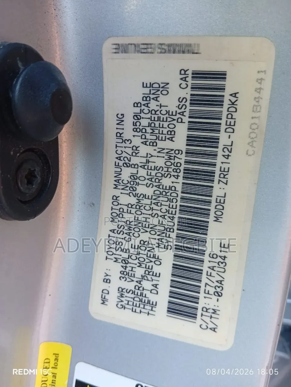 Toyota Corolla 2013 Silver