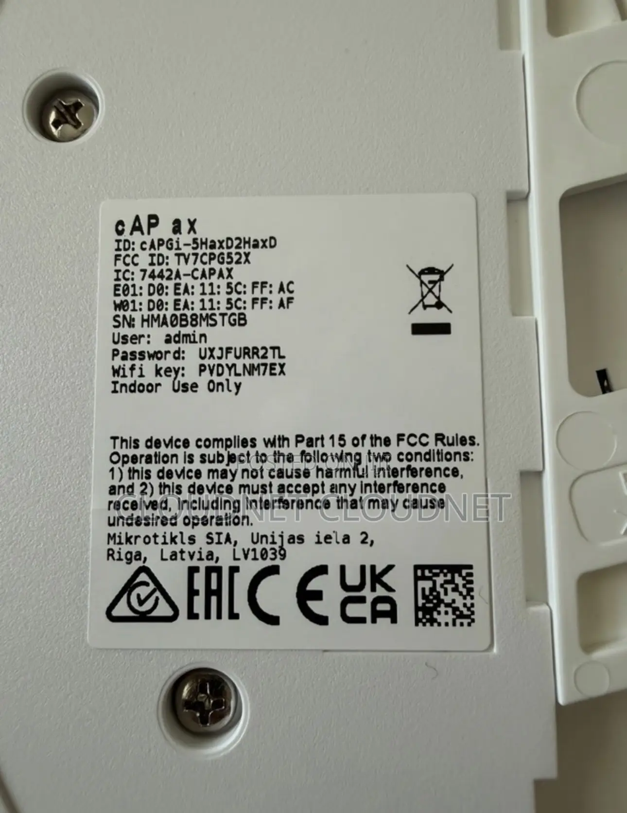 MikroTik cAP Ax WiFi 6 Ceiling Access Point