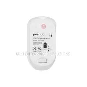 Porodo 2.4g Wireless and Bluetooth Rechargeable Mouse DPI 1200-White