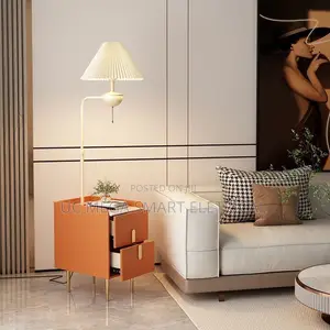 Bedside Table Integrated Table Lamp House Storage Locker Living Room