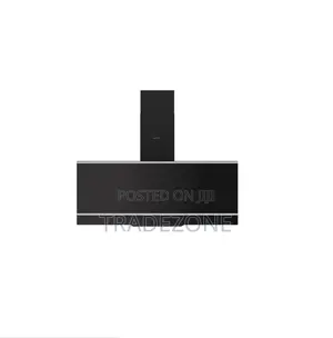 Maxi Hood 90cm Angled Curved Black Glass | D0029BL