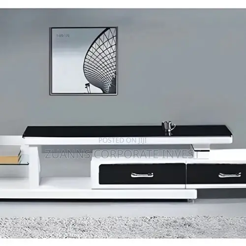 Modern Extendable Glass TV Console Table.