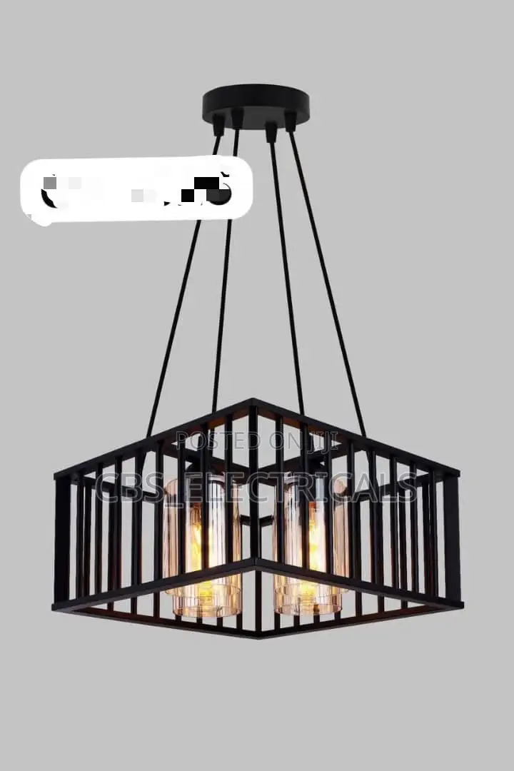 Black Metal Cage Pendant Light