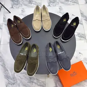 Hermes Izmir Suede Loafers “Grey”*