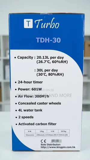Turbo Italy 30l Heavy-Duty Home Dehumidifier.