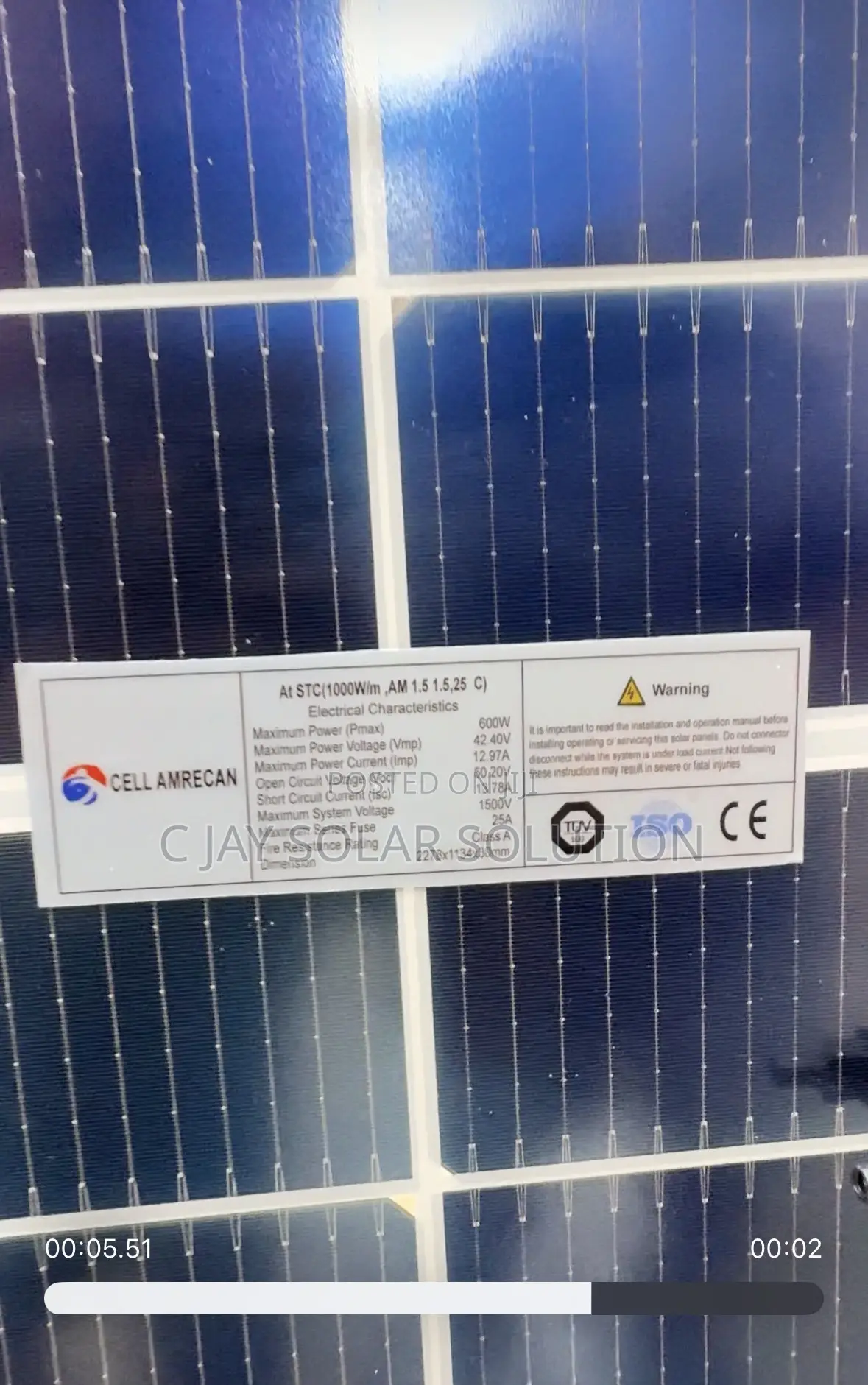 Solar Panel Cell America 600wards