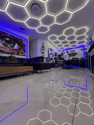 26PCS Hexagon LED Ceiling Light Garage, Barbershop Salon Light