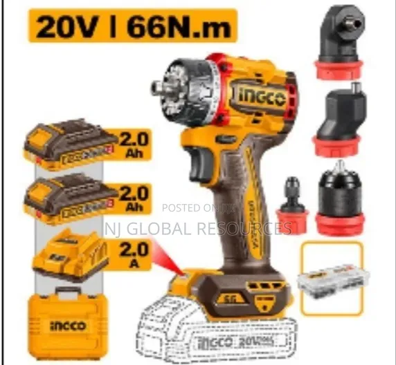Cordless Multi-Head Drill Driver Ingco 20v