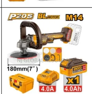 Cordless Polisher (With Plastic Box) 7" Ingco 20v