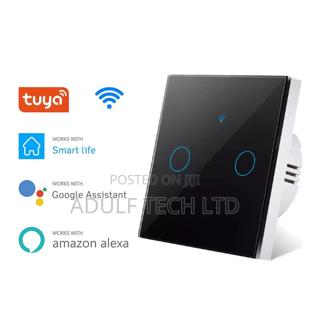 2-Gang Smart Touch Wi-Fi Switch | App Remote Control