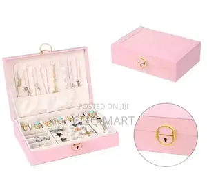Jewelry Box Organizer With Lock - Necklace Ring Earring Storage Case