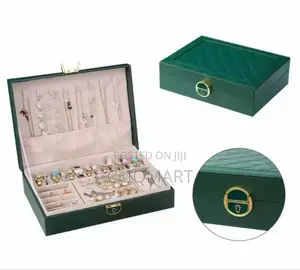 Jewelry Box Organizer With Lock - Necklace Ring Earring Storage Case