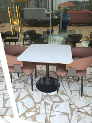 Marble Top Restaurant Table With 2 Chairs