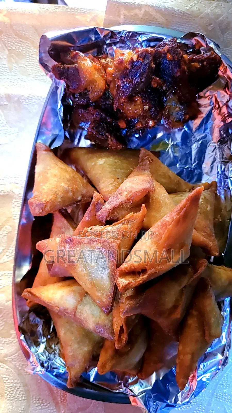 Samosa, Meat and Indomie