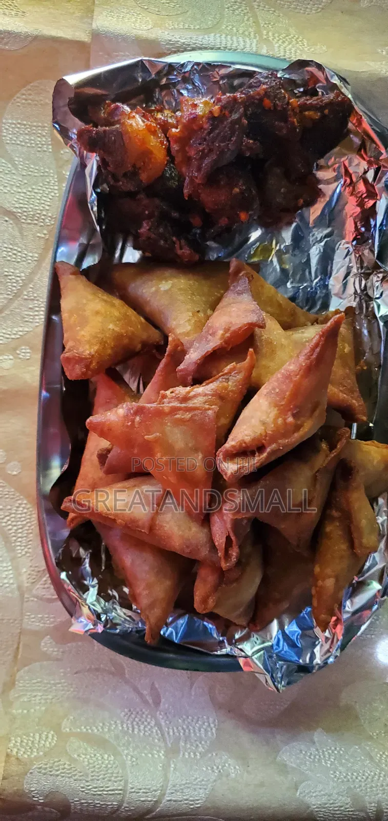 Samosa, Meat and Indomie