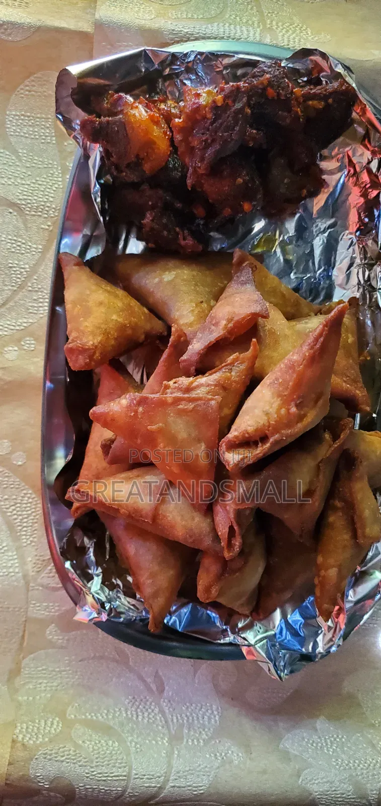 Samosa, Meat and Indomie