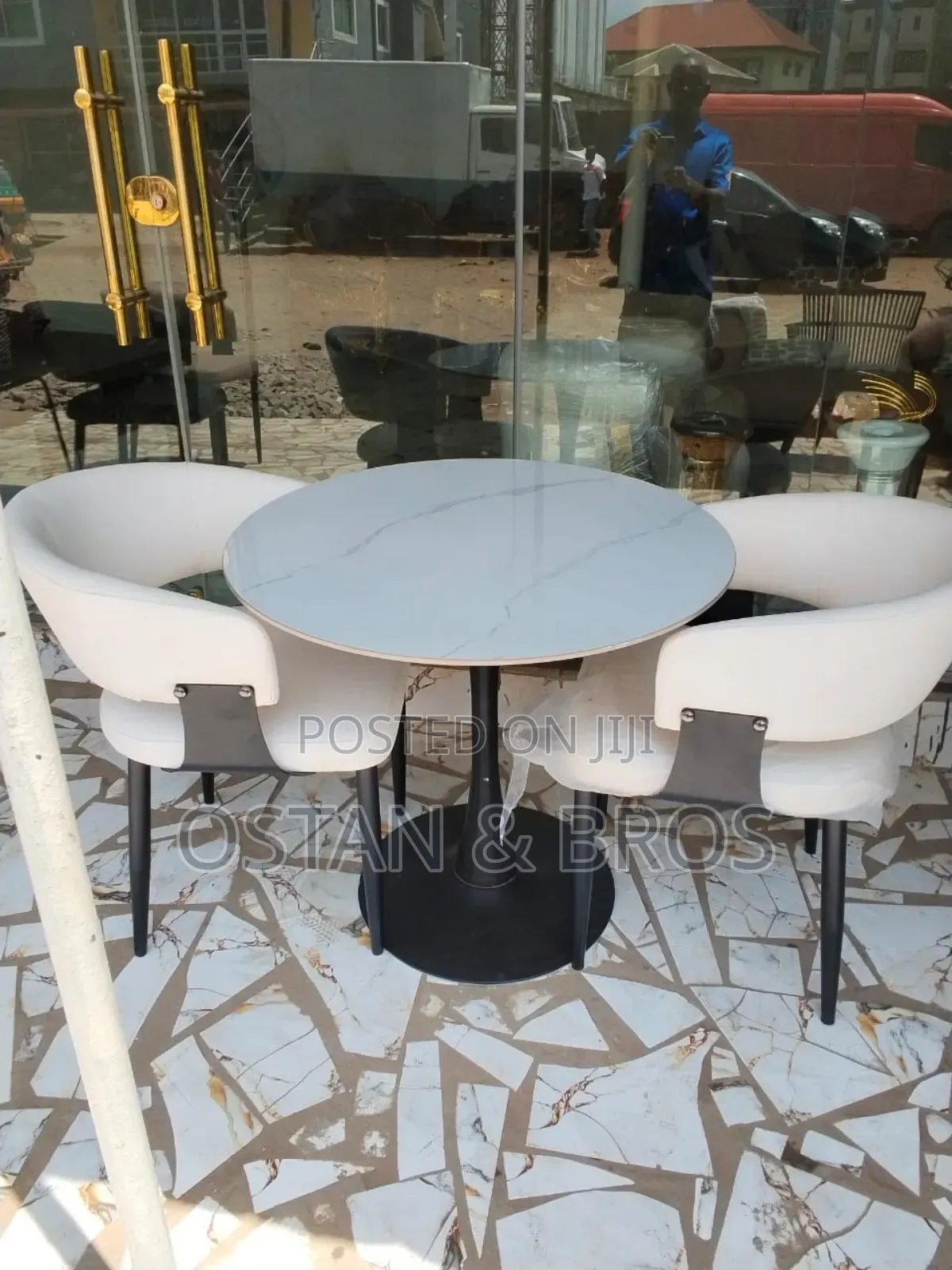 Mini Marble Dinning Table by 2 Chairs