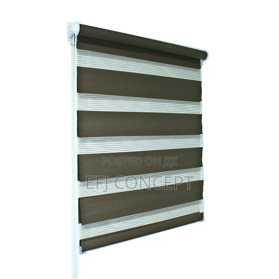 Brown Sample Plain Zebra Day and Night Blind Custom-Made