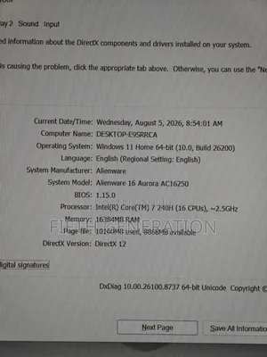 Laptop Alienware 16 Aurora 16GB Intel Core 7 SSD 1T