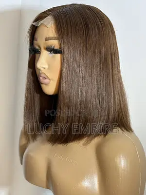 10 Inches Brown Vietnamese Bone Straight Wig – Kim K Closure