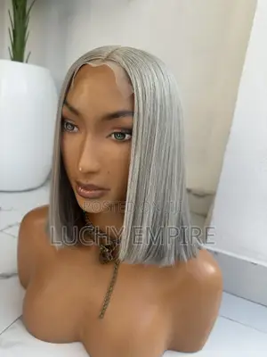 2 Inches Grey Vietnamese Bone Straight Wig – Kim K Closure |