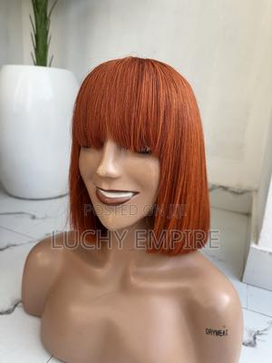 10 Inches Ginger Vietnamese Bone Straight Wig – French Fringe |