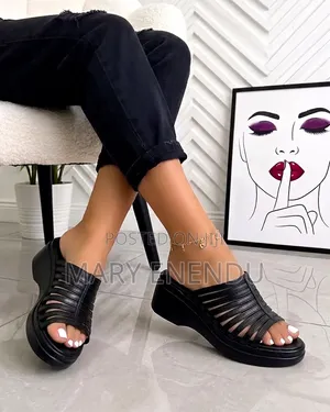 Multicolour Platform Wedge Slide Sandals