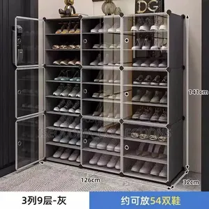 54-Pair Shoe Storage Cabinet With Transparent Doors