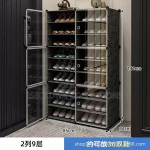 18 Step Shoe Storage Cabinet Capacity Organizer With Transparent Doors