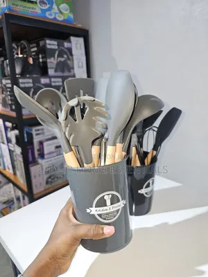 12 PCS Silicone Cooking Utensils Set With Wooden Handle Holder