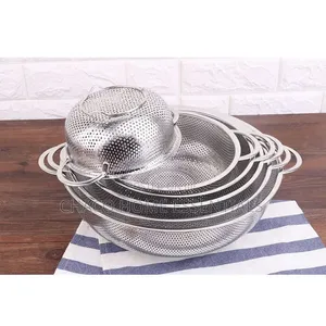 6pcs Stainless Steel Sieve Colander Set With Handles