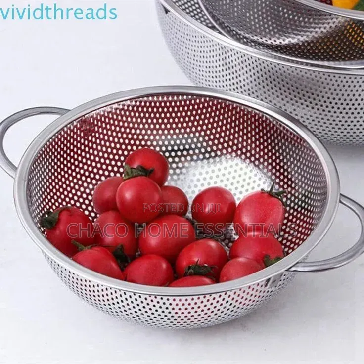 6pcs Stainless Steel Sieve Colander Set With Handles
