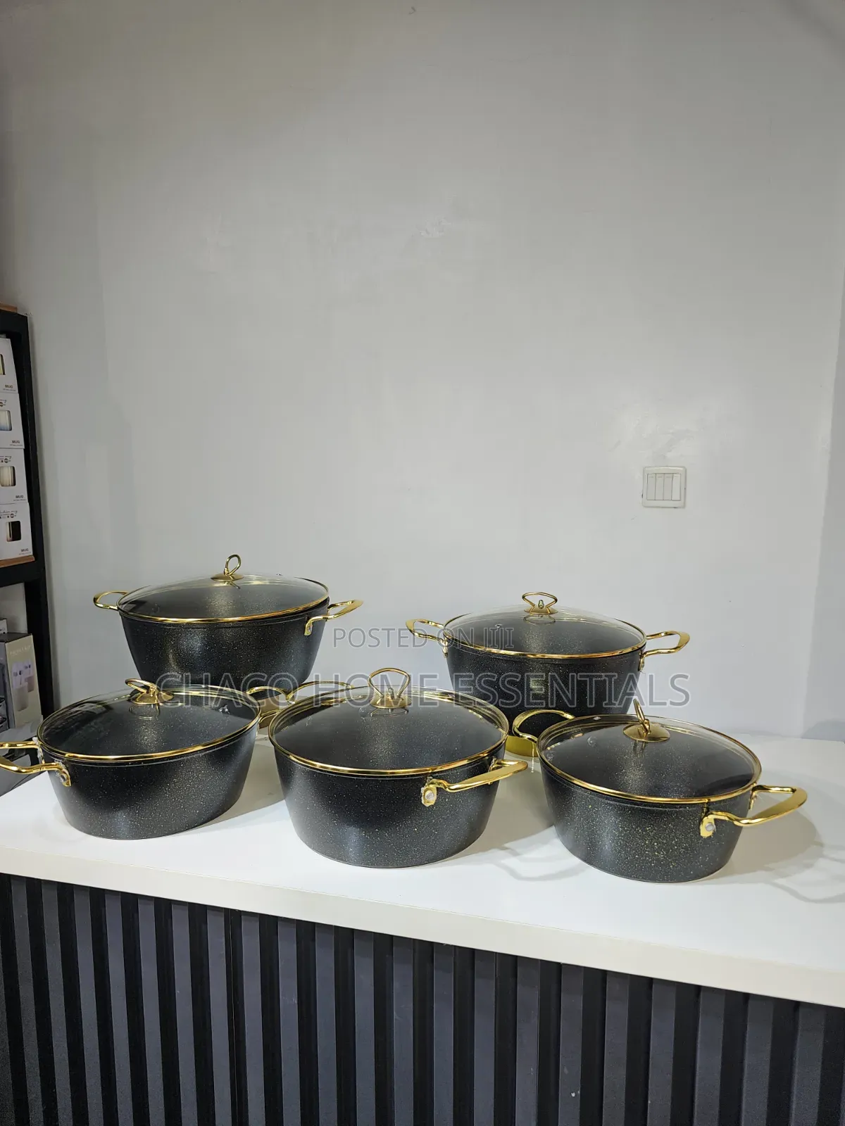 5-Piece Granite Nonstick Pot Set
