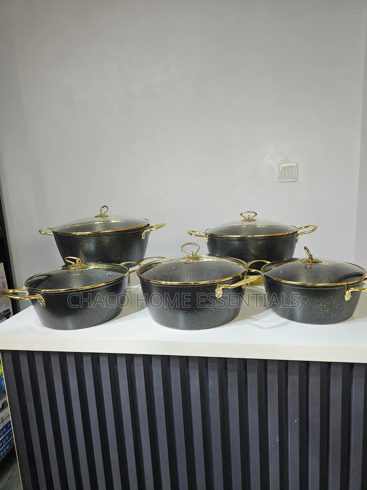 5-Piece Granite Nonstick Pot Set