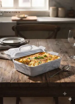2pcs Lumina Ceramic Rectangular Baking Dish With a Matching Lid. T. S