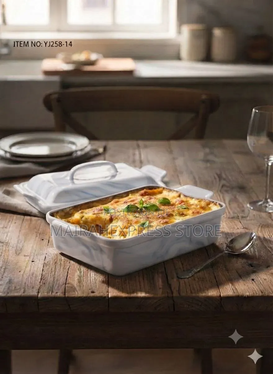 2pcs Lumina Ceramic Rectangular Baking Dish With a Matching Lid. T. S