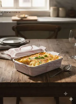 2pcs Lumina Ceramic Rectangular Baking Dish With a Matching Lid. T. S