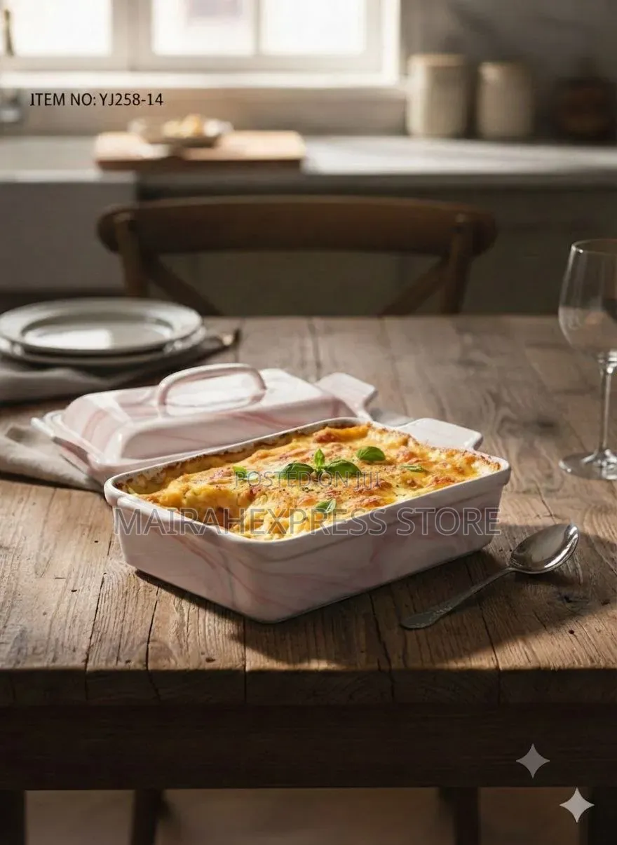 2pcs Lumina Ceramic Rectangular Baking Dish With a Matching Lid. T. S