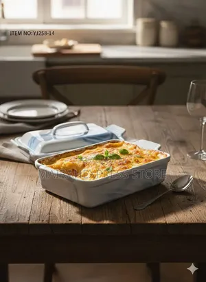 2pcs Lumina Ceramic Rectangular Baking Dish With a Matching Lid. T. S