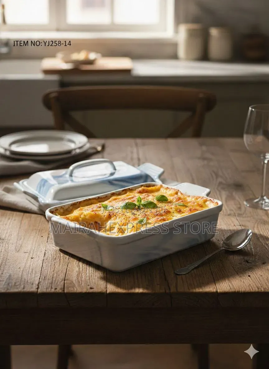 2pcs Lumina Ceramic Rectangular Baking Dish With a Matching Lid. T. S