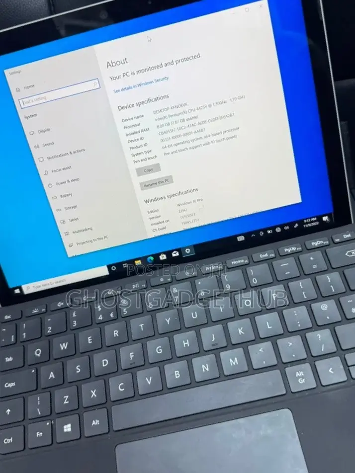 Laptop Microsoft Surface Go 2 8GB Intel Pentium SSD 128GB