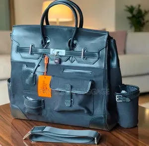 Premium Unisex Leather Travel Duffel Bag Luxury Weekend Business Bag