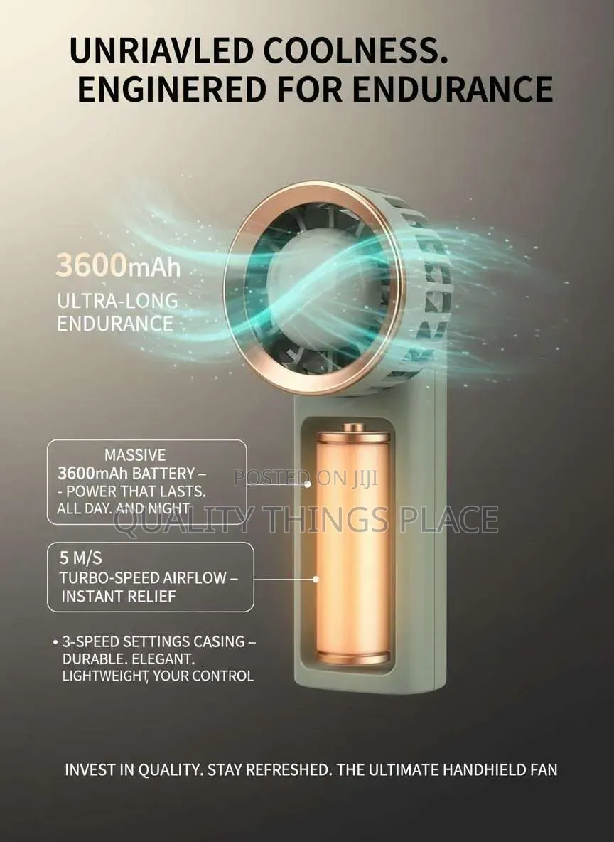 Turbo Handheld Rechargeable Fan