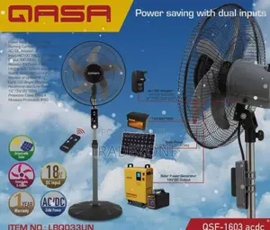 Qasa 16 Inches. AC/DC STANDING FAN - Non Rechargeable