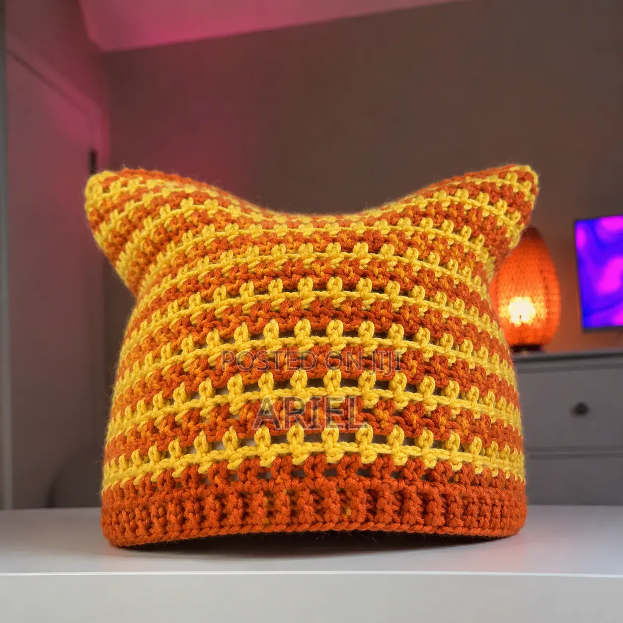 Crocheted Cat Beanie
