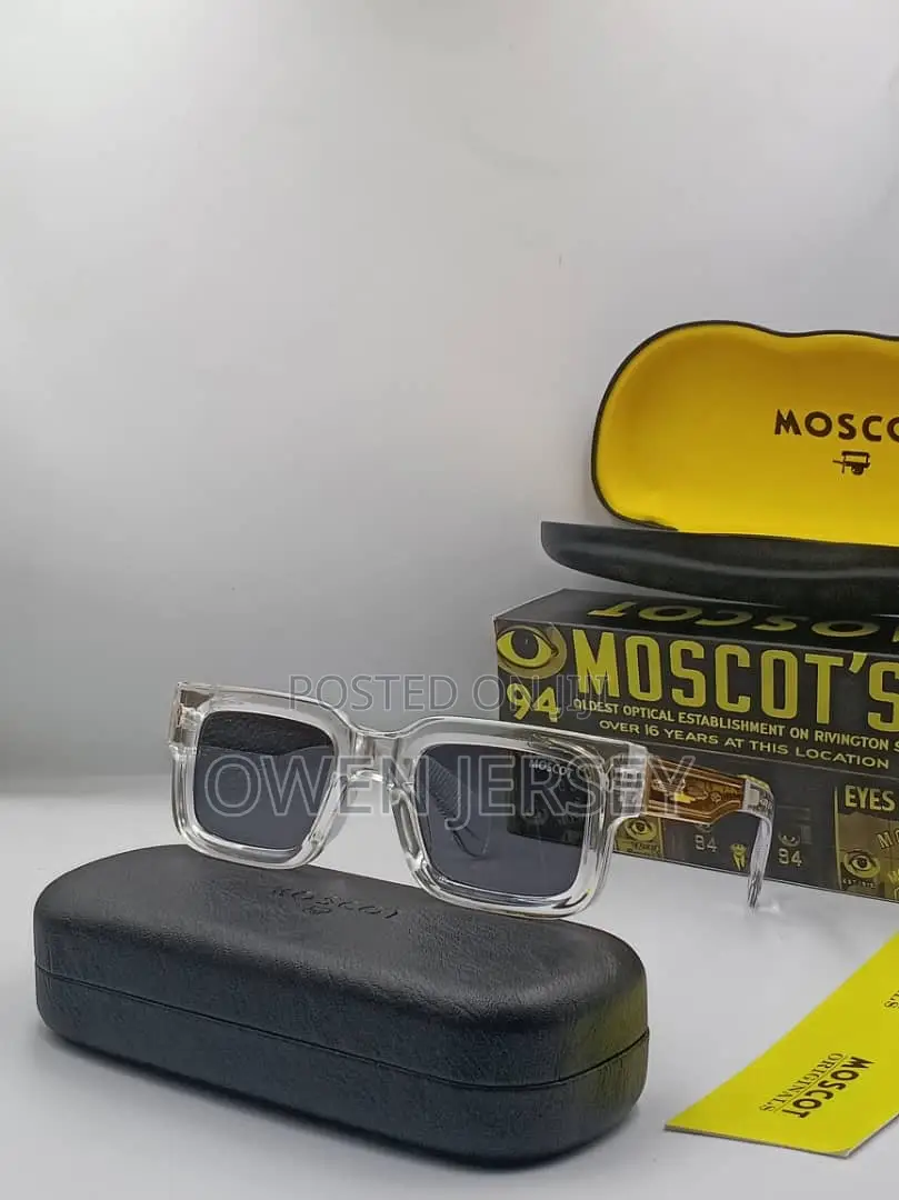 Moscot Clear Frame Premium Square Sunglasses – Unisex Eyewear