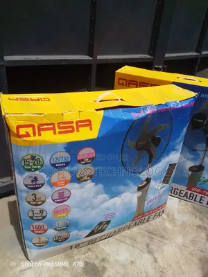Brand New Qasa 18" Rechargeable Standing Fan Solar Panel