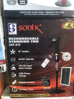 Sonik 18” Rechargeable Fan